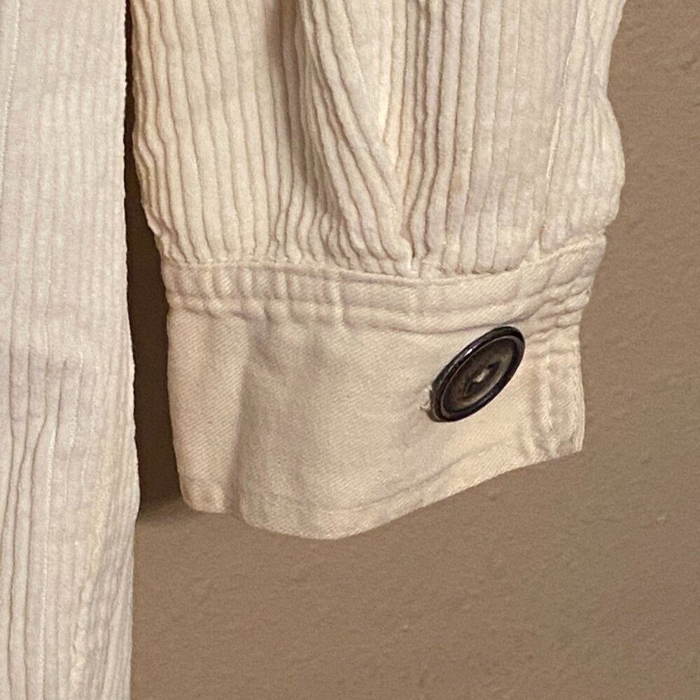 Vintage Nadia Women's Corduroy Beige Button Up Barn Chore Jacket Size Approx M/L - Picture 8 of 12